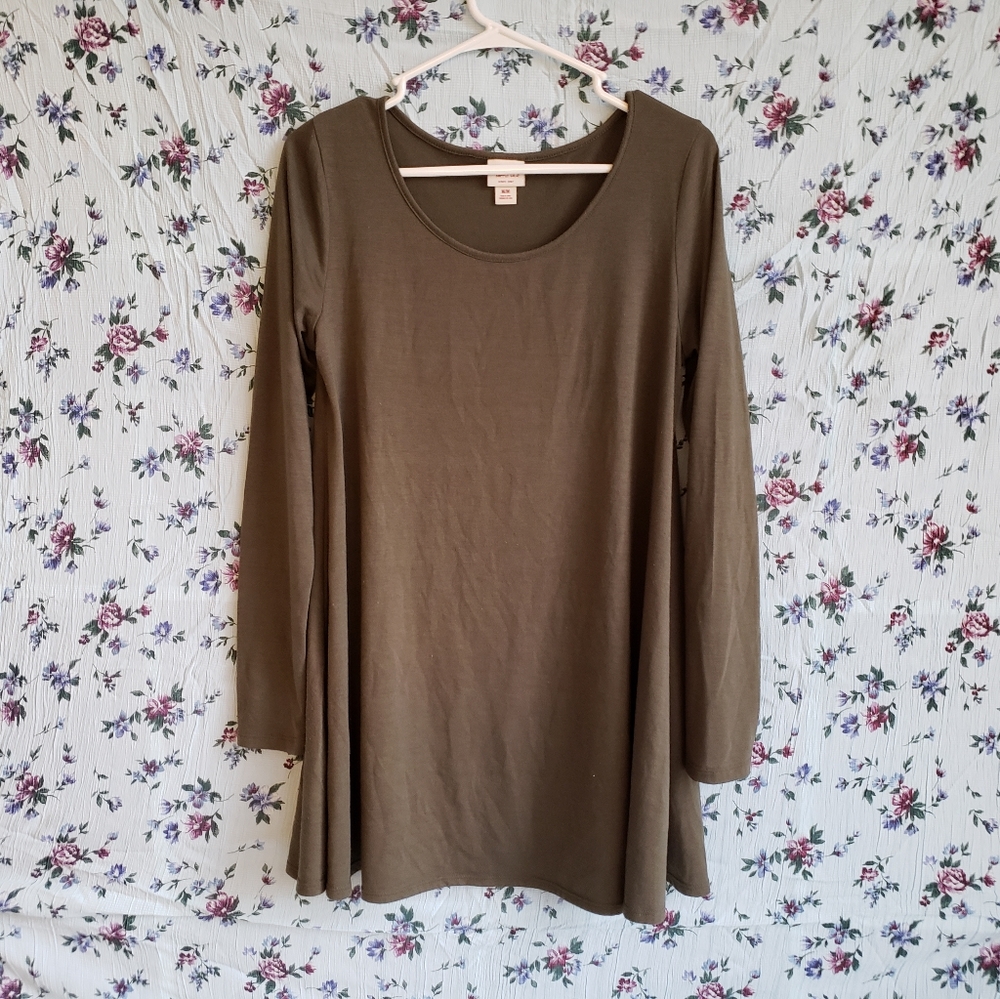 Olive green swing dress